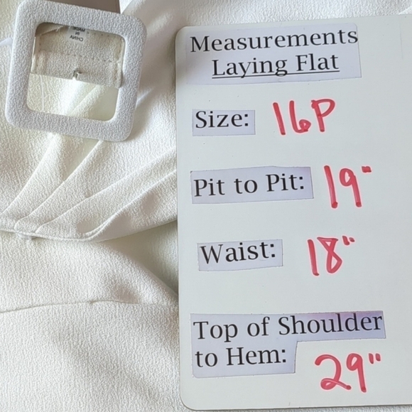 Tahari Ivory Belted Blazer Jacket size 16 Petite - Picture 8 of 8